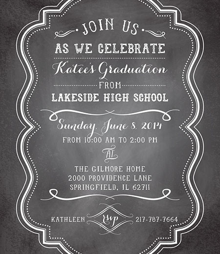 Chalkboard Graduation Party Printable Invitation